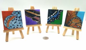 Miniature paintings of butterflies